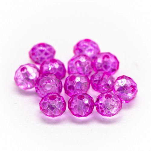 Бусины кастрюли 4*3мм, малиновый прозрачный